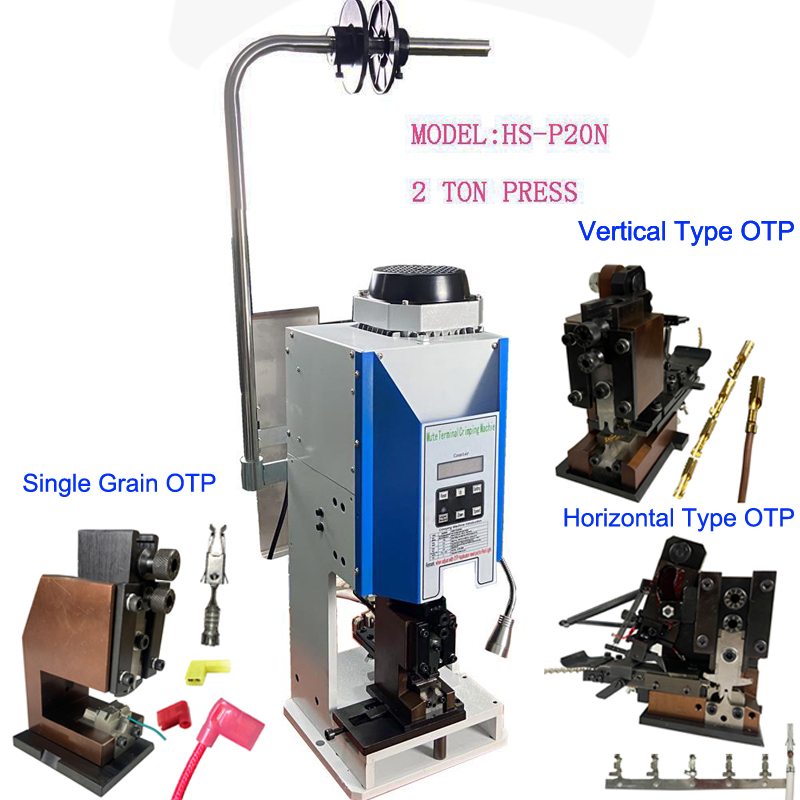 Máy dập cos đang gia công đầu cos dây điện