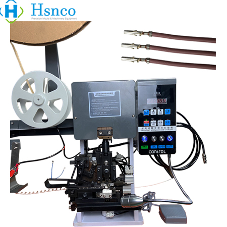 Máy tuốt dây điện và bóp đầu dây cuối tự động